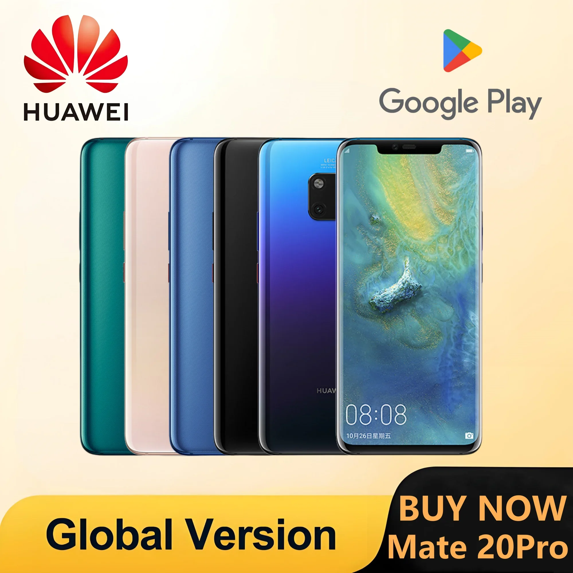 HUAWEI Mate 20 Pro Smartphone Global Version 6.39 inch 8+256GB ROM 40MP 4200mAh Mobile phone Android Google Play Store celulare