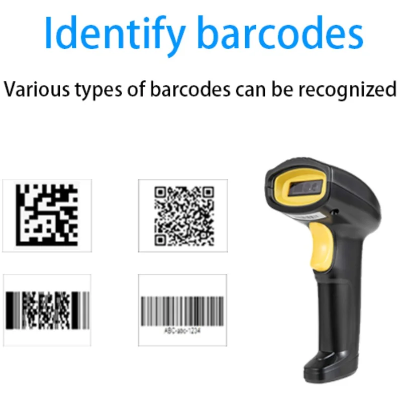 2D Wired Handheld Barcode Scanner for POS PC Fast Read 1D Laser 2D Qr Code Scanner