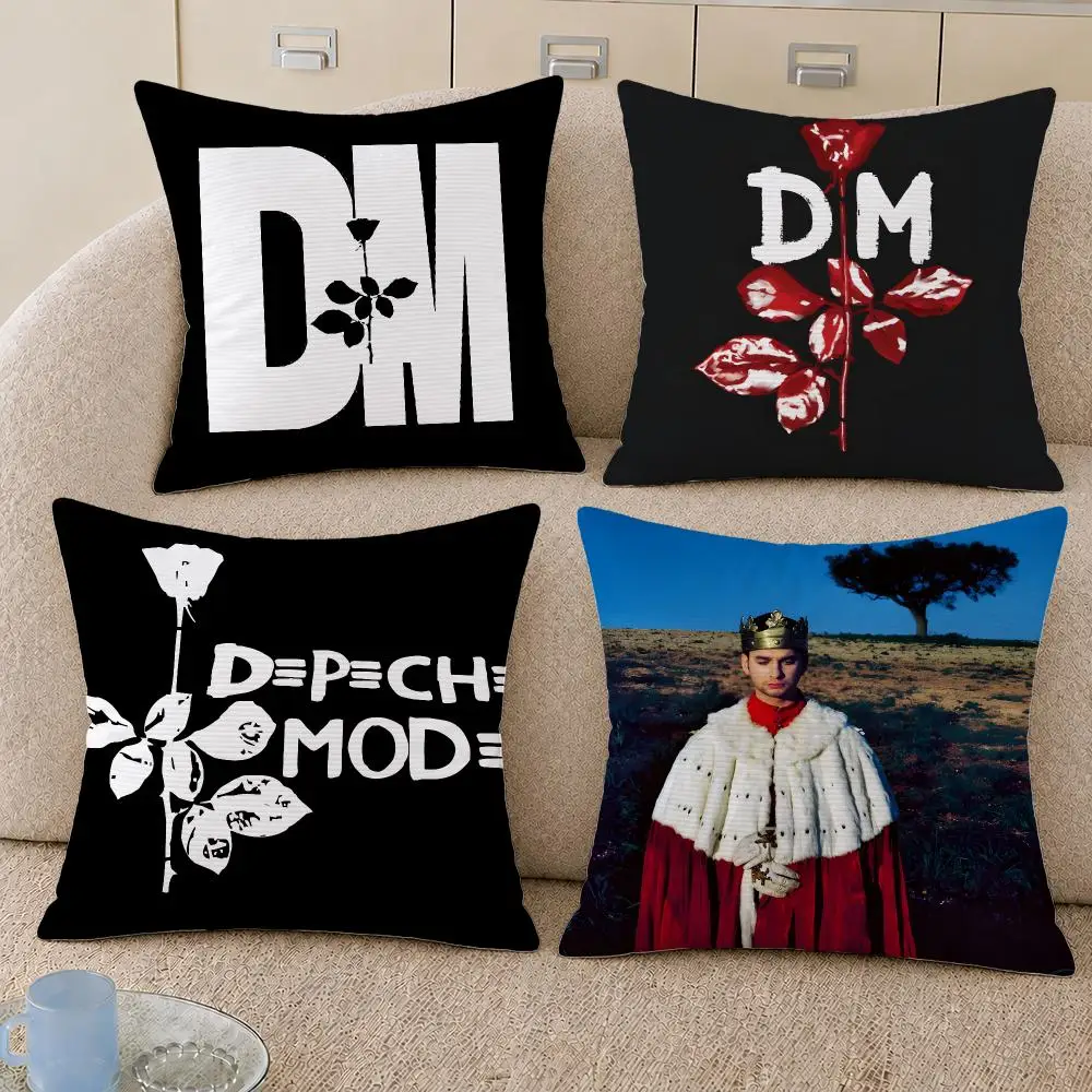 Band Depeche Mode Synth Pop Music Cushion Cover Decorative Pillowcase Soft Short Plush Cozy Durable Sofa Home Decor Items Gift