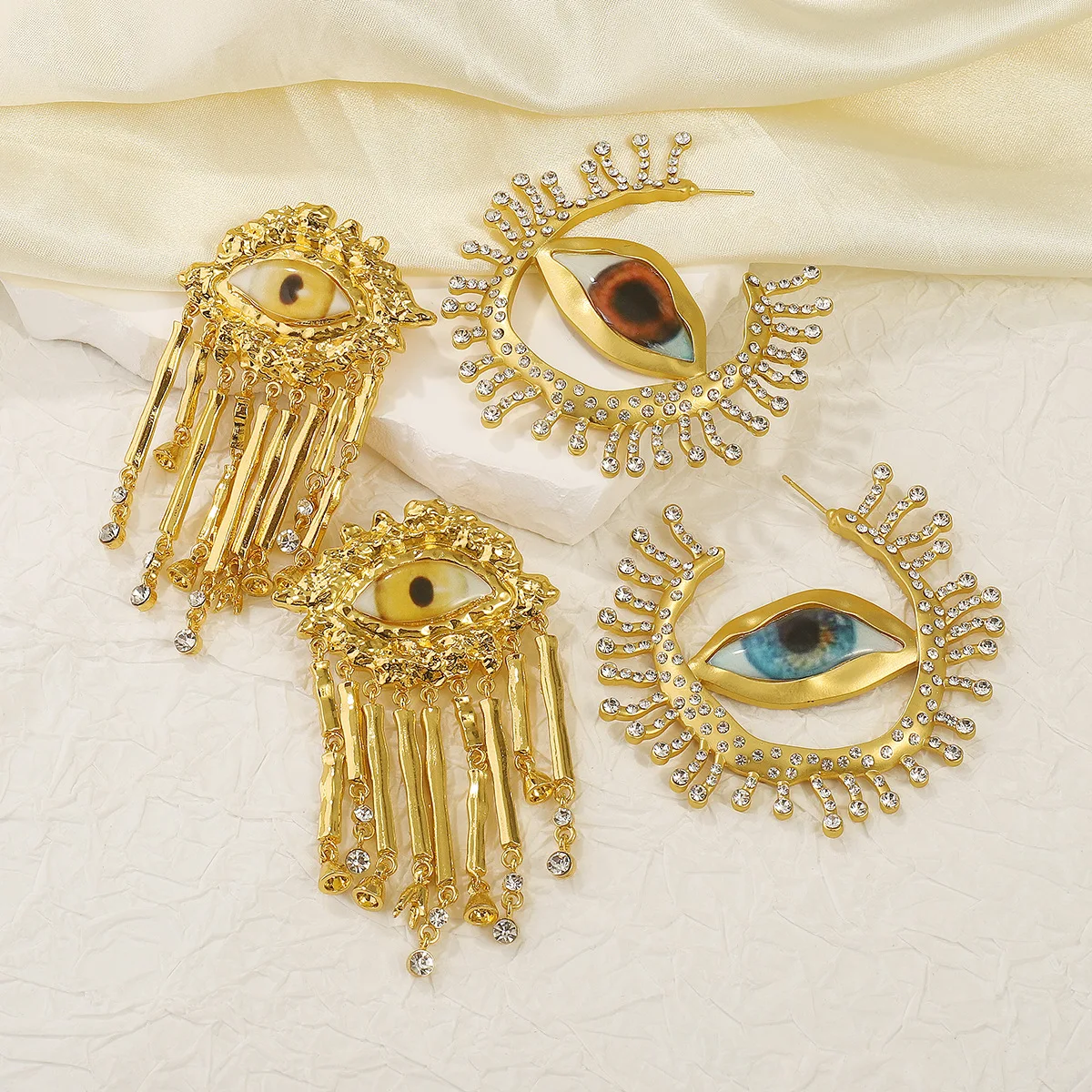 Vintage Eye Oorbel Overdreven Accessoires Voor Vrouwen Oorbellen Zirkonia Kwastjes Sieraden Mode Sieraden Sieraden