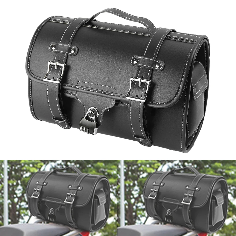 

Motorcycle Universal Black Large Capacity Waterproof Bags Side Tool Bag Rear Travel Luggage Seat Bag For Harley Honda Yamaha