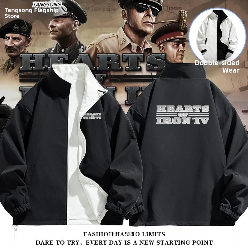 

Двусторонняя мужская куртка-пальто в стиле королевской Викторианской эпохи из полиэфирного волокна на молнии, повседневная верхняя одежда