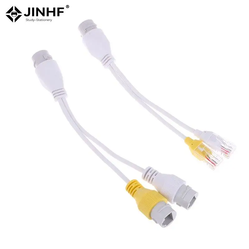 POE Splitter 2-in-1 Network Cabling Connector Three-way RJ45 Connector for Security Camera install Dual Purpose Poe Separator