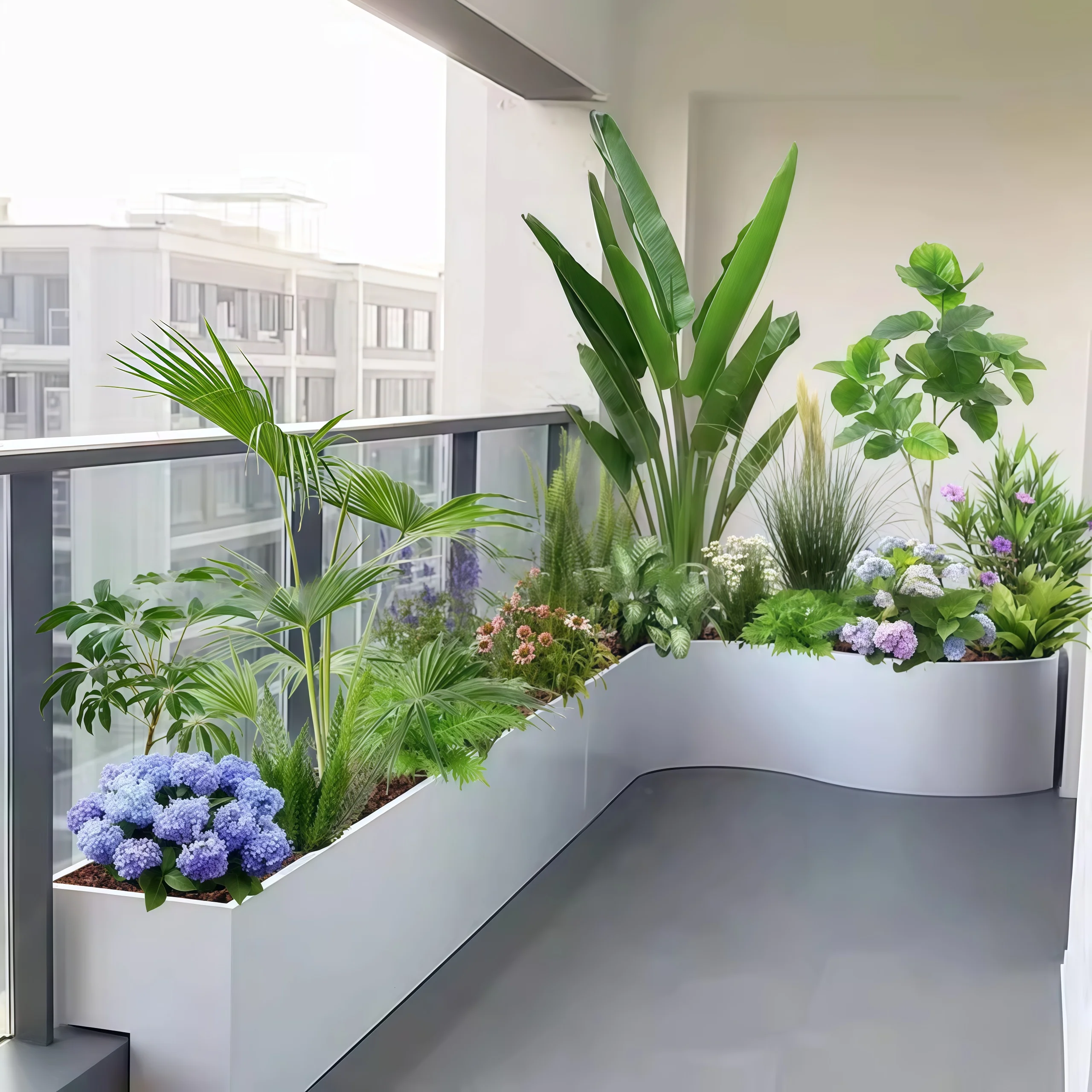 صندوق زهور من الحديد المطاوع في الهواء الطلق، مزيج مقعد، مربع الشارع التجاري، صندوق زهور من الفولاذ المقاوم للصدأ باللون الأخضر #2