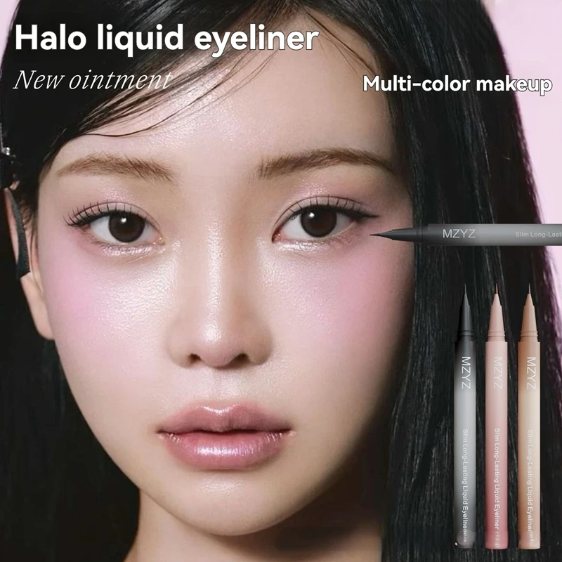 قلم تحديد العيون مقاوم للماء ومقاوم للعرق ومضاد للفرك وغير تلطخ متين للمبتدئين الزائفة لون عادي 0.01 مللي متر فرشاة مكياج فائقة الدقة