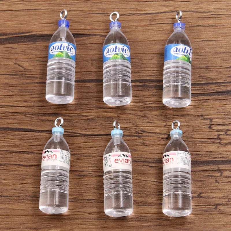 10Pcs 2 Style 3D Coconut Wine Bottle Resin Charms Cute Mini Drinks Bottles For Earring Keychain DIY Jewelry Making