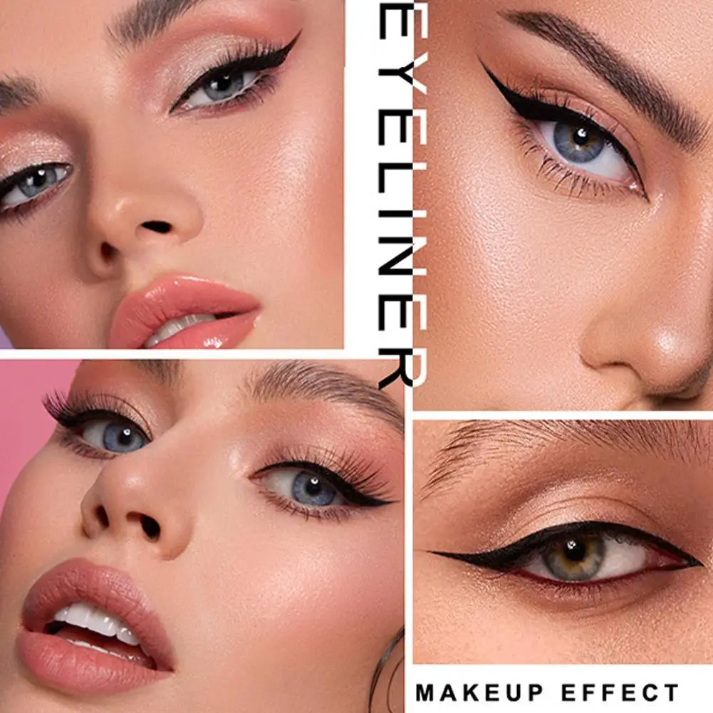Eyeliner nero Penna per eyeliner con sigillo a stella triangolare ad asciugatura rapida a doppia estremità Matita per eyeliner liquida a lunga durata e impermeabile