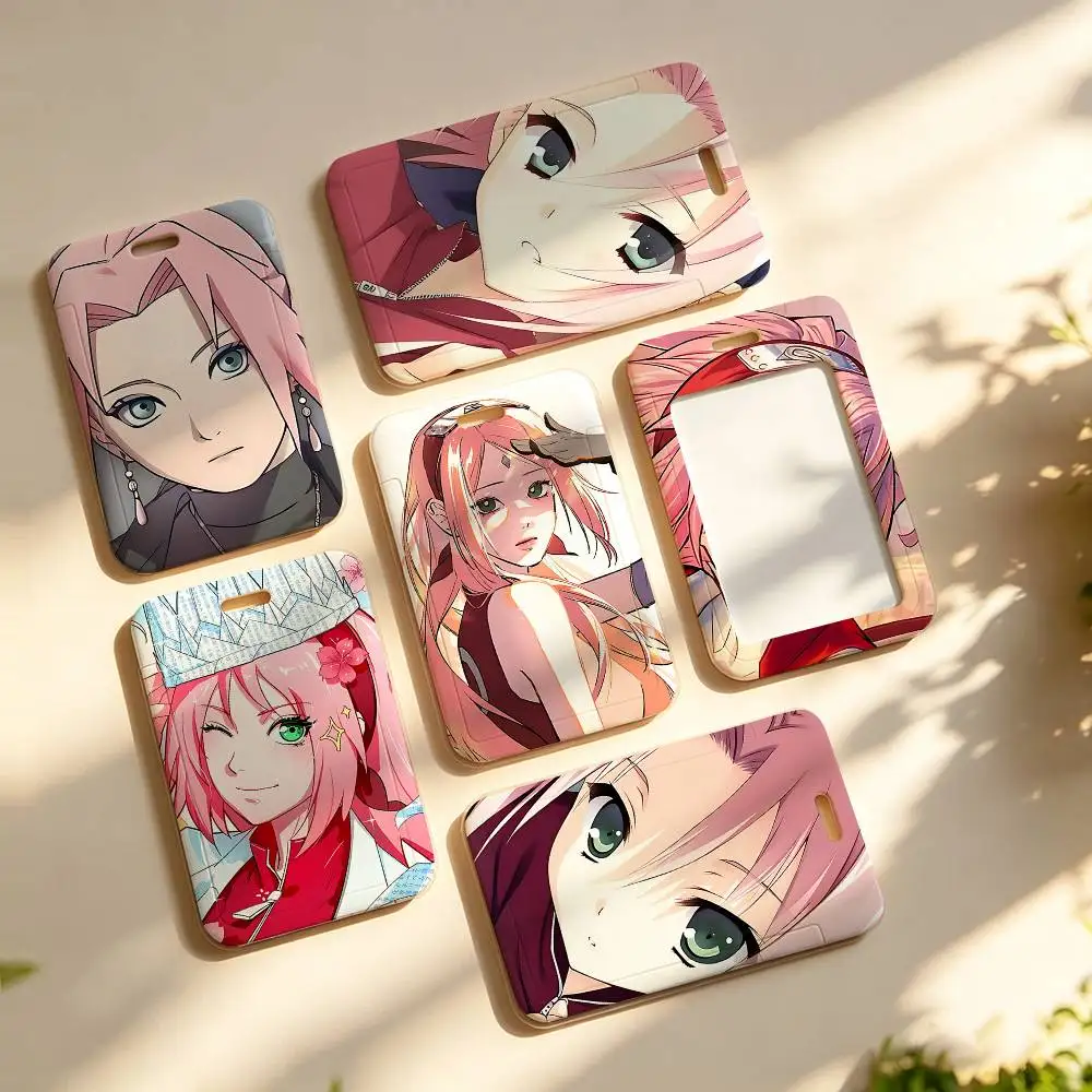 S-Sakura Haruno NFC Contactless Sliding Card Sleeve For Student Cards, Bus Cards, ID Cards, And Work Permits