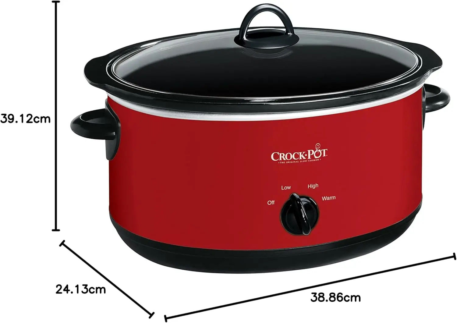 Manual 8-Quart Slow Cooker, Red Polished