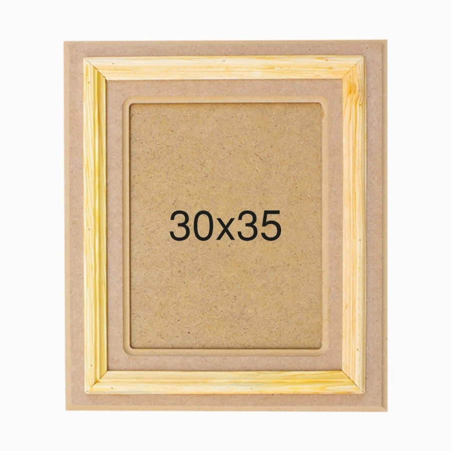 ÇER129 Large Slatted Picture Frame, Mdf Unpainted Frame