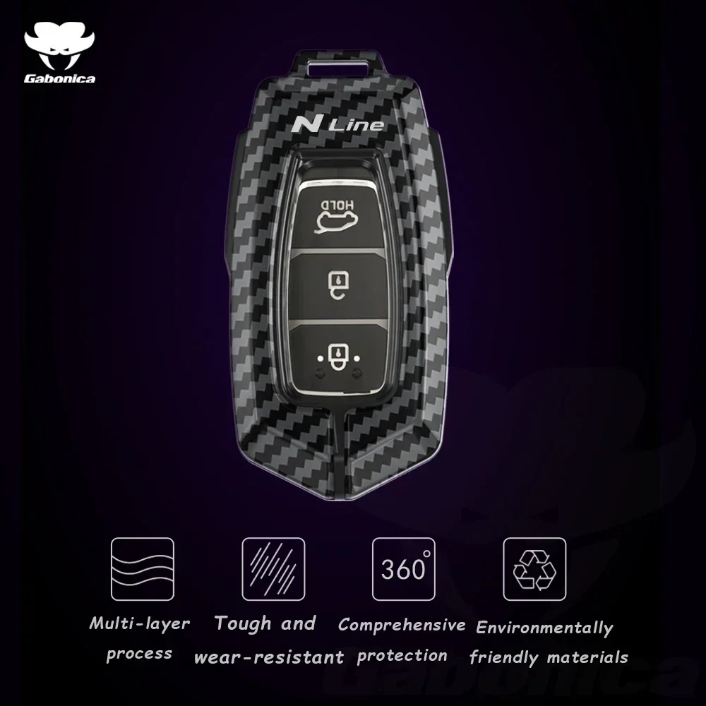 PC Car Key Case suede Cover shell for Hyundai N Line Custo I30 Ix25 Elantra KONA Solaris Azera Grandeur Accent Santa Fe Palisade