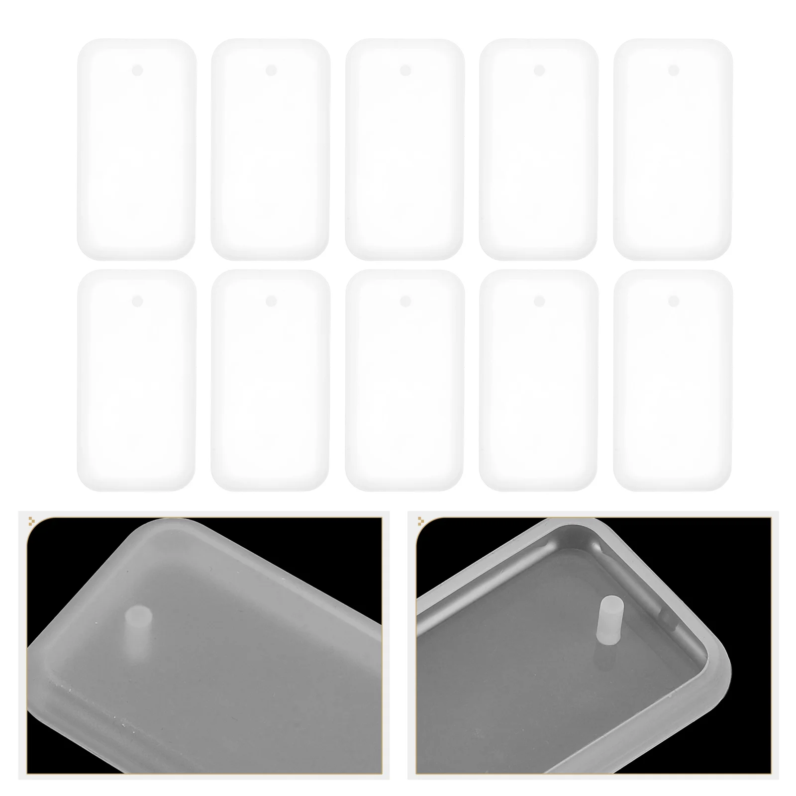 

20 Pcs Jewelry Making Supplies Keychain Mold Necklace Silicone Pendant Casting Molds White for Epoxy Resin