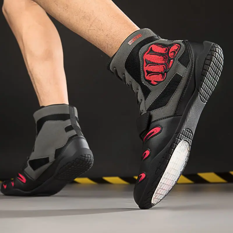 

Профессиональные борцовские кроссовки для мужчин, высокие боксерские кроссовки, дышащие сетчатые кроссовки для тренировок в зале, износостойкие спортивные кроссовки для соревнований