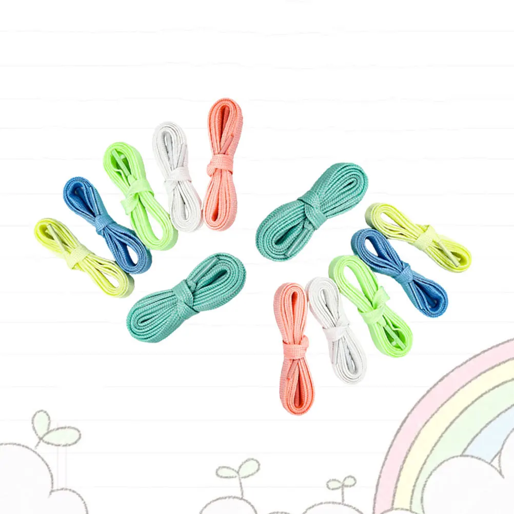 12 قطعة من أربطة الحذاء المضيئة العاكسة الملونة السميكة للأحذية الرياضية وحفلات الجري غير الرسمية #6