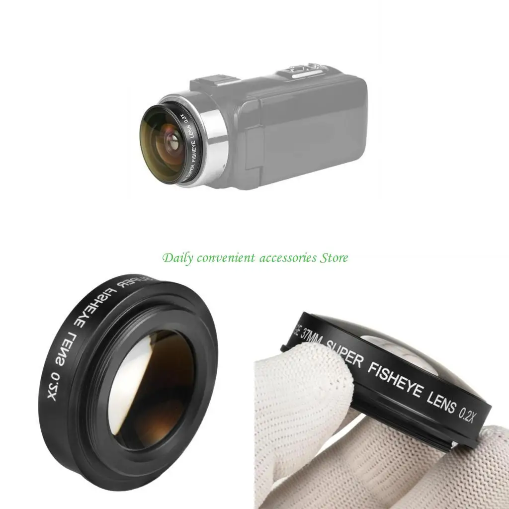 

97QB Многоцелевой объектив «рыбий глаз» 37 мм 0,2x объектив «рыбий глаз» Широкоугольный объектив для камеры Объективы для