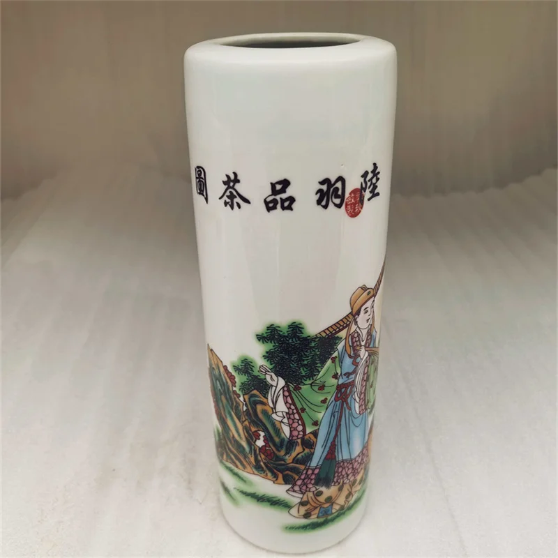 Pastel Character Story Pattern Vase China Old Porcelain Collection Antique Style Decorative Ornament for Home
