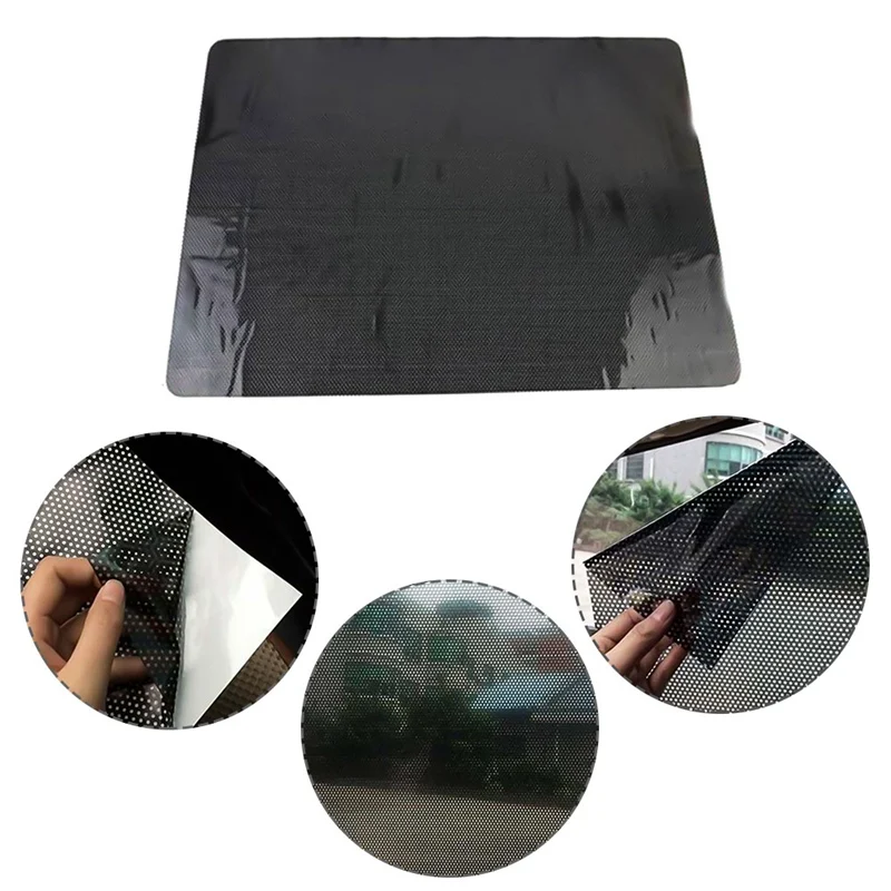 Black Auto Car Side Window Anti-Peeping Cutable Solar Foils Sticker Sunshade Vehicle Sun Block Sun-shading Electrostatic
