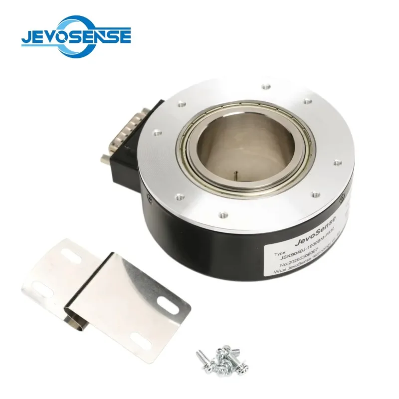 90mm OD 32/35/38/40/42mm Hollow Shaft Incremental Elevator Encoder 10000PPR Spring Plate Mounting DC 5-26V