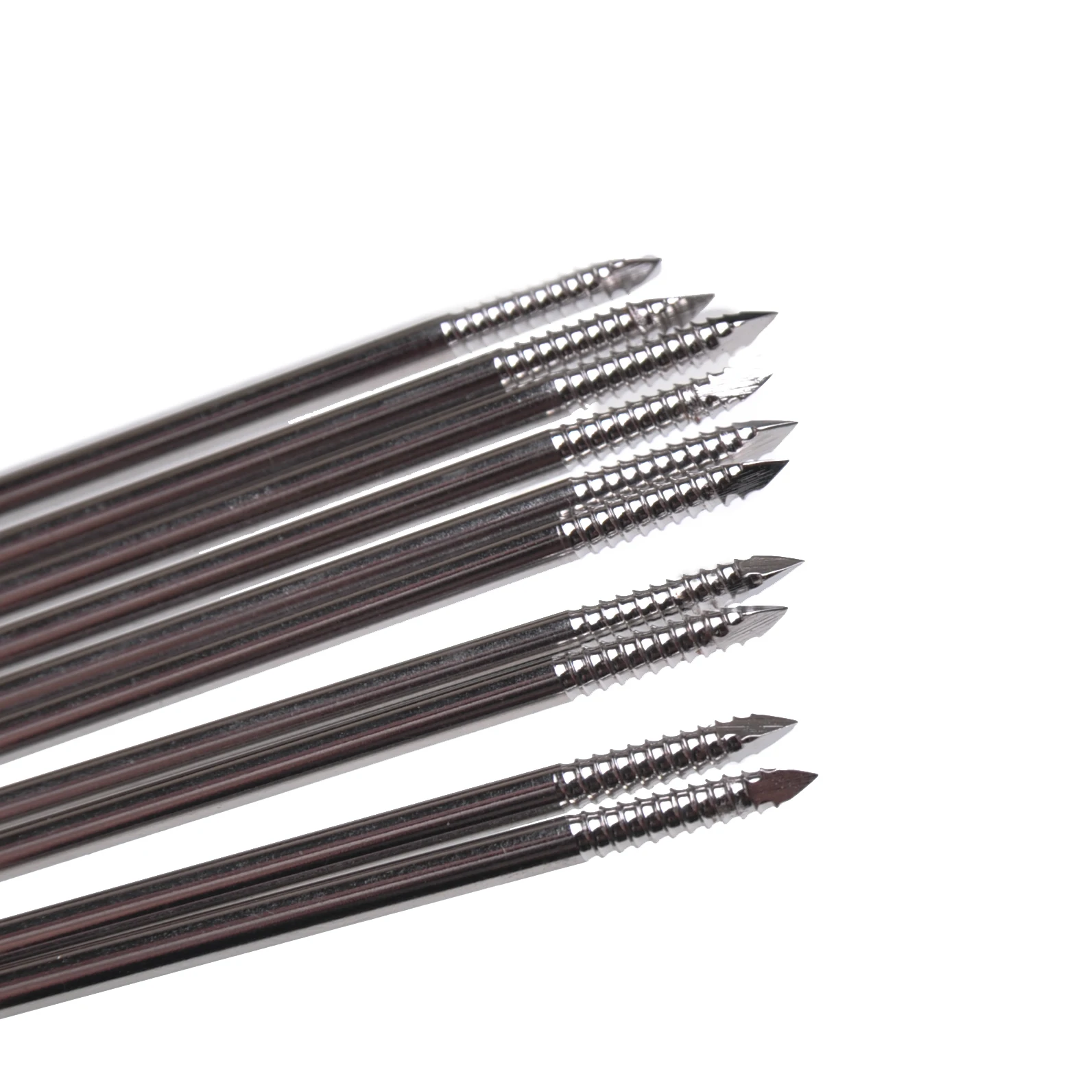 10pcs Threaded Kirschner Wire K-Wire Stainless Steel Orthopedic Kirschner Wire Pins Trocar One Ends Veterinary Tools