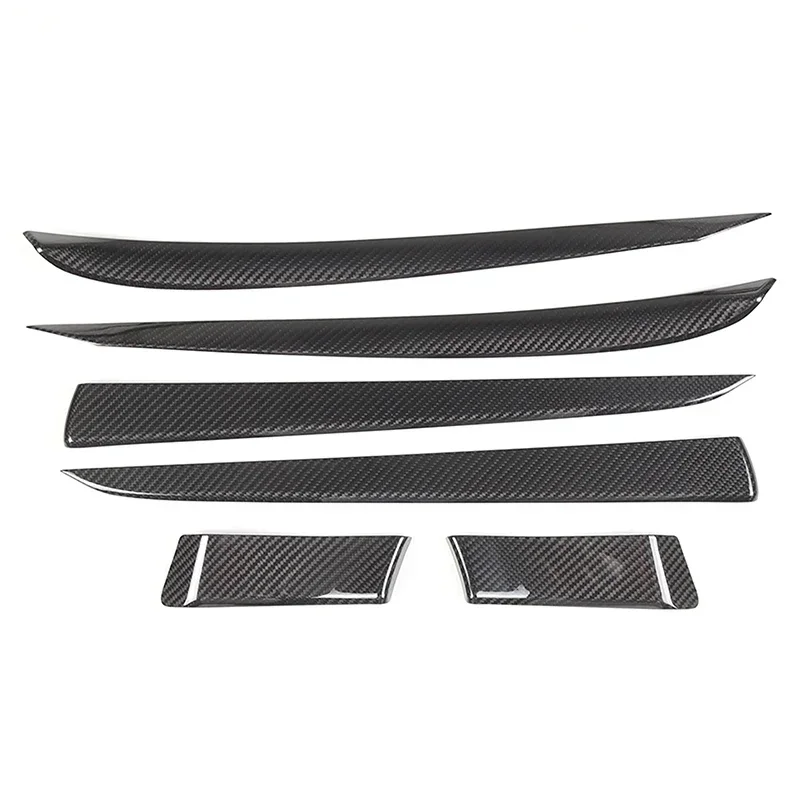 

Автомобильные аксессуары для Tesla Model S 2023-2025, настоящее углеродное волокно, внутренняя дверная панель автомобиля, декоративная полоса, внутренняя полоса