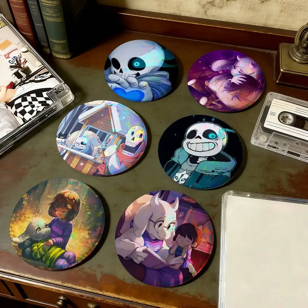 Game U-UNDERTALE For Badge Fashion Laser Holographic Effect Badge Custom Design Metal Lapel Pin Brooch For Backpack Decor