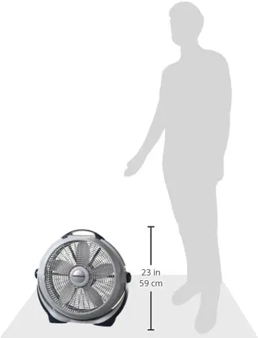 Напольный вентилятор с циркуляцией воздуха ветровой машины, 3 скорости, поворотная головка для больших помещений, 20 дюймов, 3300, белый