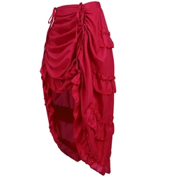 Corsé plisado con falda para mujer, corpiño Sexy, ajustado, largo, bajo, fruncido, Steampunk, gótico, Punk, Vintage, talla grande