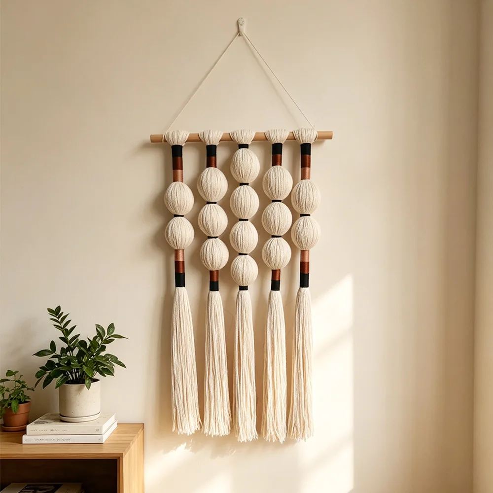 European Ball Tassel Wall Hanging Hand-woven Tapestry Wall Decoration Pendant Home Decoration Hotel Decoration Wall Background