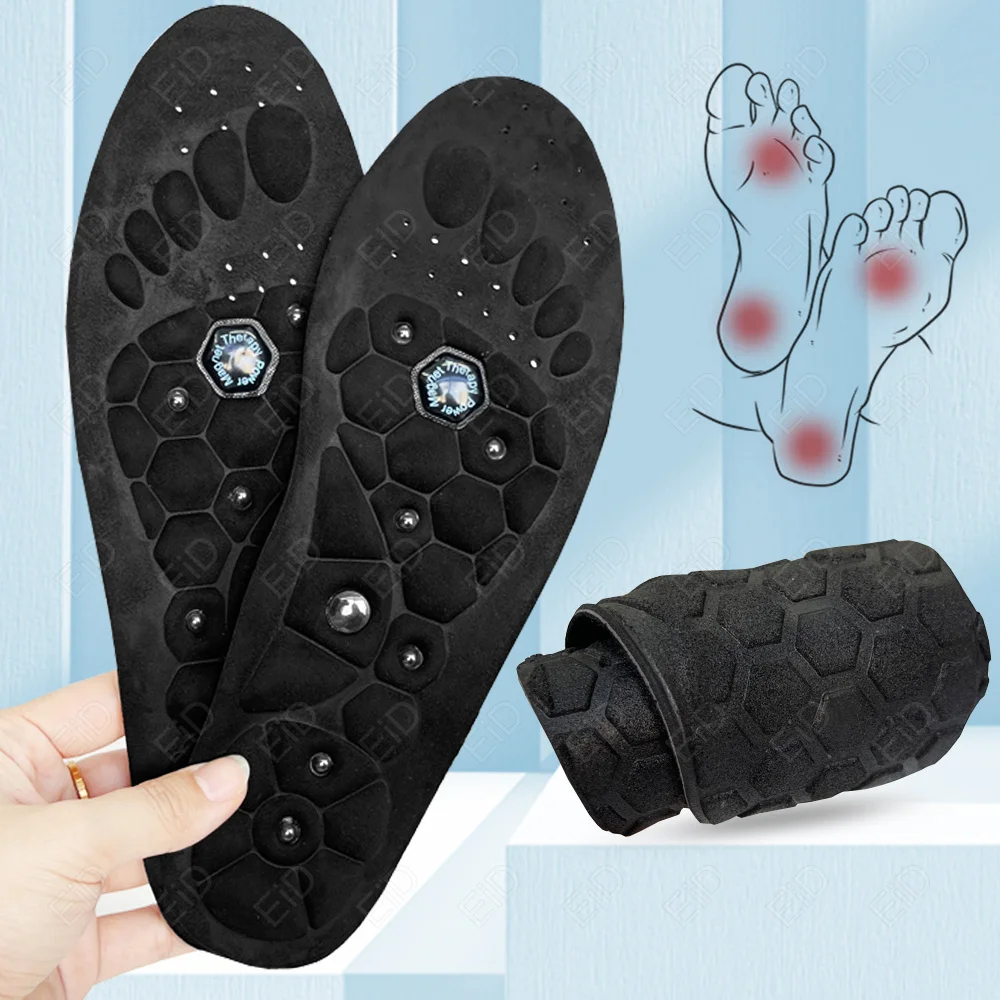 Magnetic Massage Insoles For Foot Acupressure Therapy Reflexology Pain Relief EVA Foot Health Massager Arch Support Shoes Soles