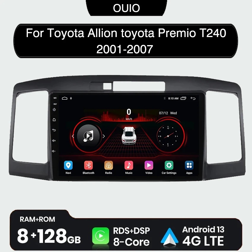 

Android 13 radio For Toyota Allion toyota Premio T240 2001-2007 Car stereo Multimedia Video Player carplay Auto GPS Navi 2din