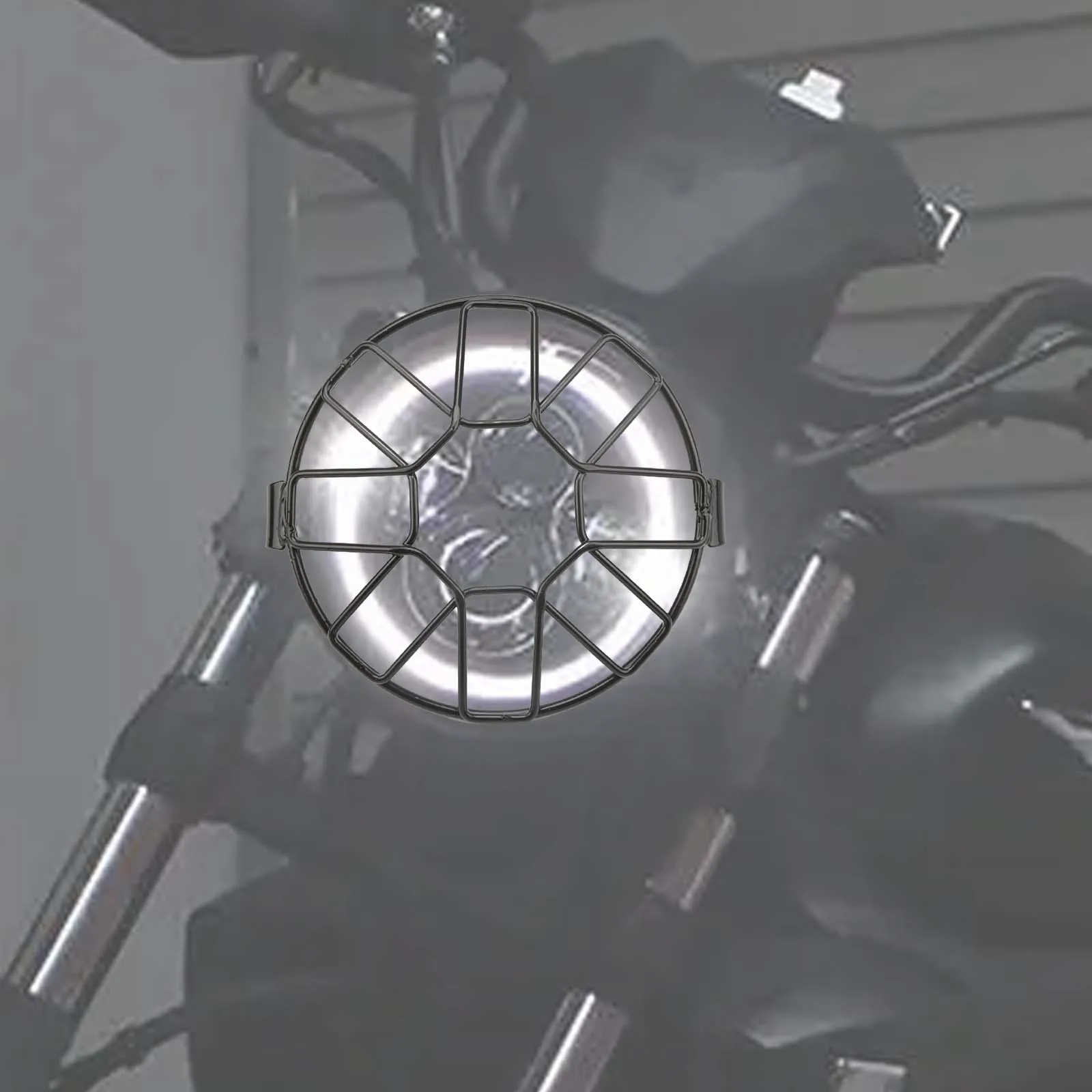 6.5inch Motorcycle Headlight Grill Guard Cover Protector for Cafe Racer Cruiser Front Lamp Mesh Grille Cover Headlight Cover