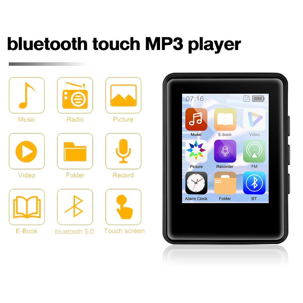 Portable Mini MP3 Player Bluetooth Stereo Speaker Music Player Sports MP4 Video Playback With FM Radio Recording For Walkman