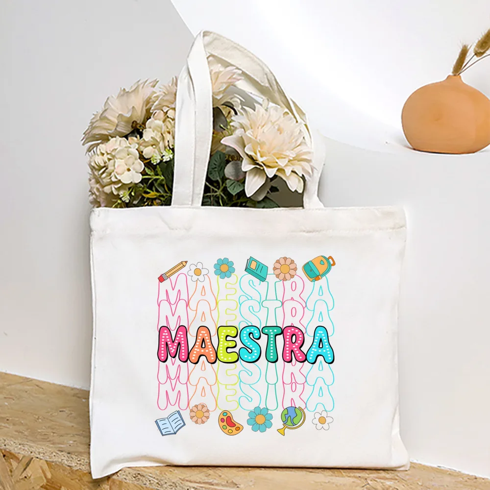 Bolsa de mano con estampado de profesores de español, bolso de viaje y ducha de gran capacidad, portátil, con cremallera, para trabajo de profesores