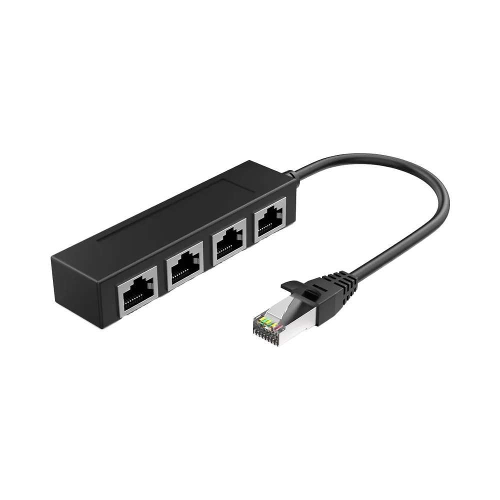 10 قطعة كابل محول سوبر Cat5 RJ45 1 ذكر 4 × أنثى LAN الفاصل لمحولات الفيديو Cat5e Cat6 Cat7 إيثرنت Socke