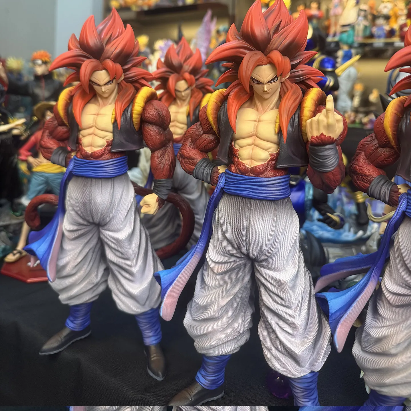 32cm Dragon Ball Anime Gogeta Action Figures Ornaments Cy Factory Np Super Saiyan 4 Two Hands Arm Anime Collectible Statue Toy