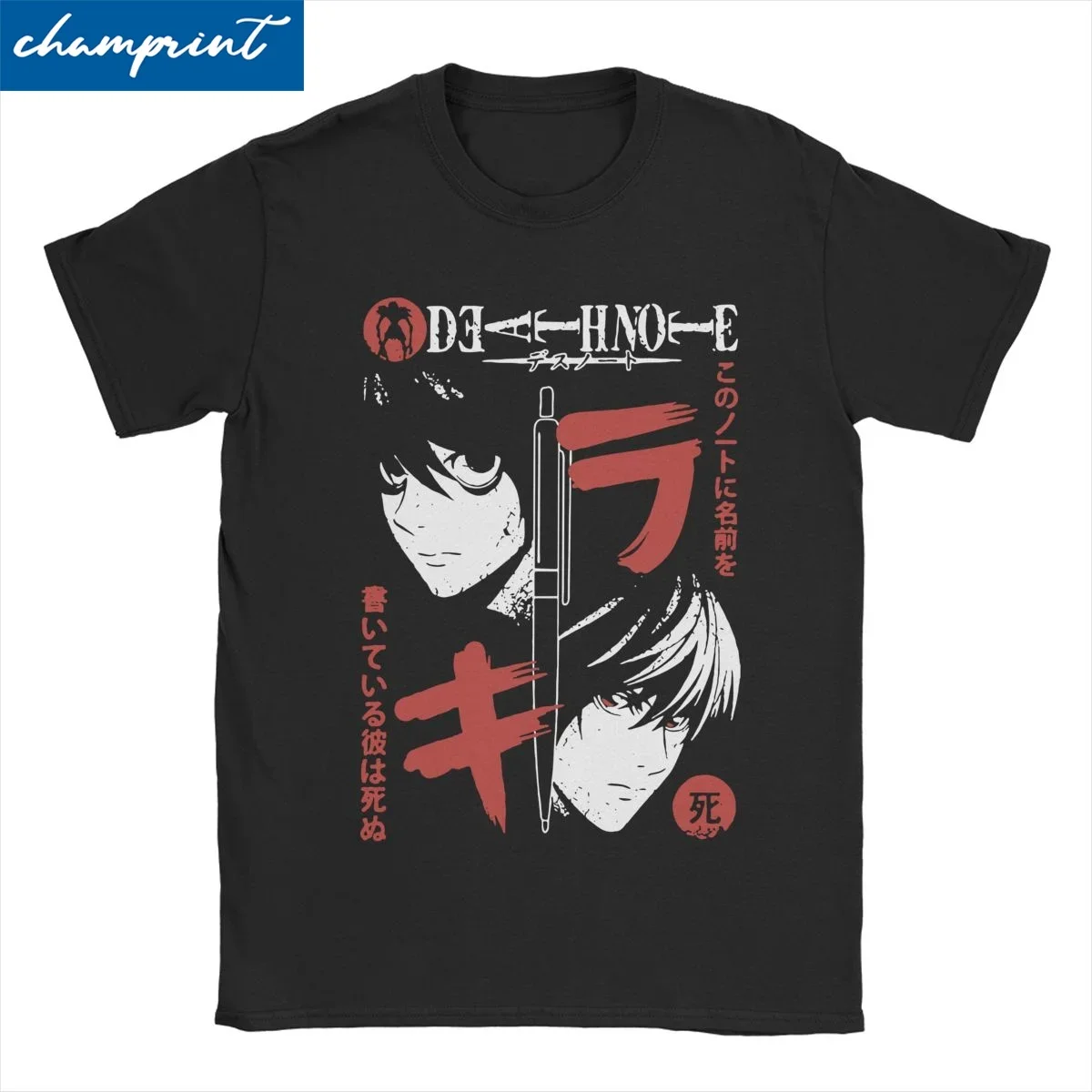 Death Note Pencil for Men Women T Shirts Awesome Tee Shirt Short Sleeve Round Collar T-Shirt Cotton Printed Tops