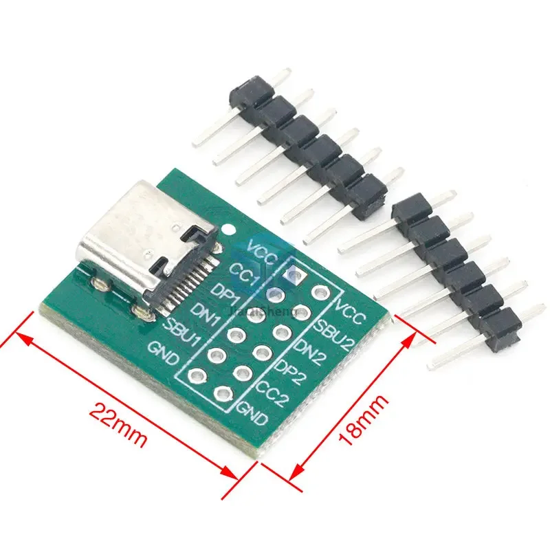 1PCS USB TYPE-C to DIP PCB Connector Pinboard Test Board Solder Female Dip Pin Header Adapter