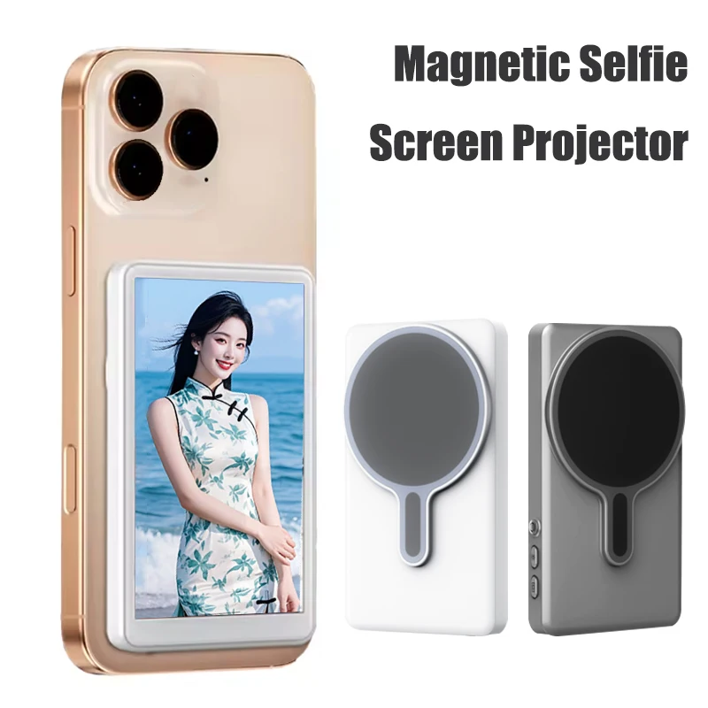 

Wireless Magnetic Selfie Monitor Screen Projector for Smartphone Rear Camera Selfie Vlog Live Stream for iPhone Android Phone