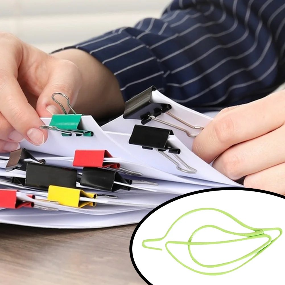 

30Pcs Leaf Paper Clips Metal Creative Small Document Clips for Office School Supplies Paper Clamp File Papers Metal Paperclips