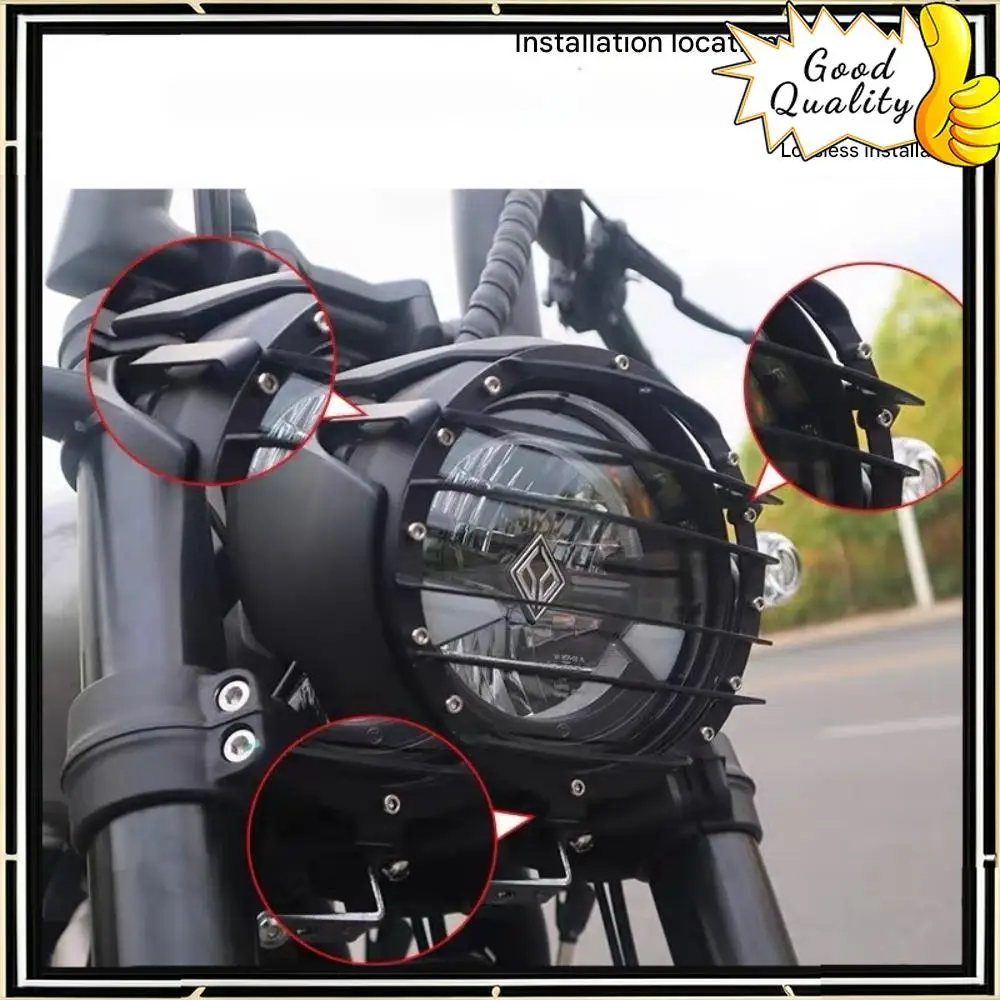 

Good Quality For Benda Chinchilla 450 modified headlight cover Chinchilla 500 dark flag 500 modified retro lamp net cover
