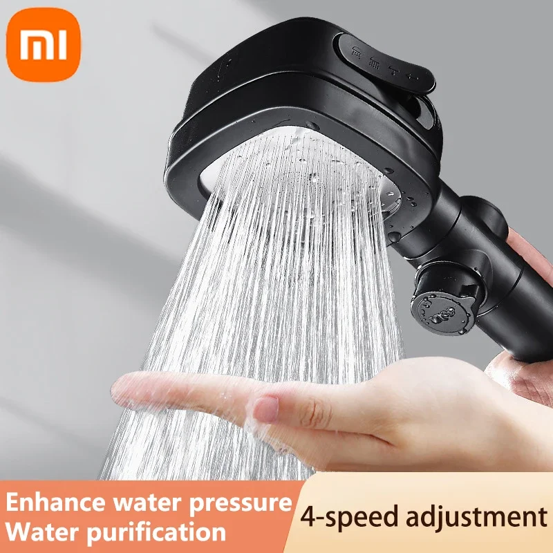 Xiaomi Stainless Steel Shower Head Set, Adjustable Filter, Large Water Volume, 4 Speed