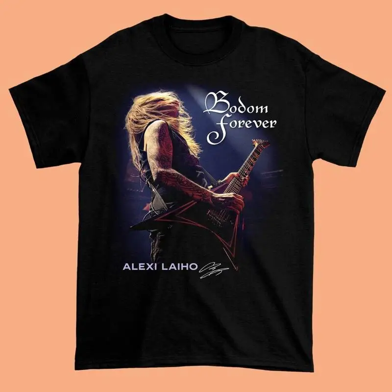 Vintage Alexi Laiho Signed For Fans Cotton Black Full Size T Shirt AA1390