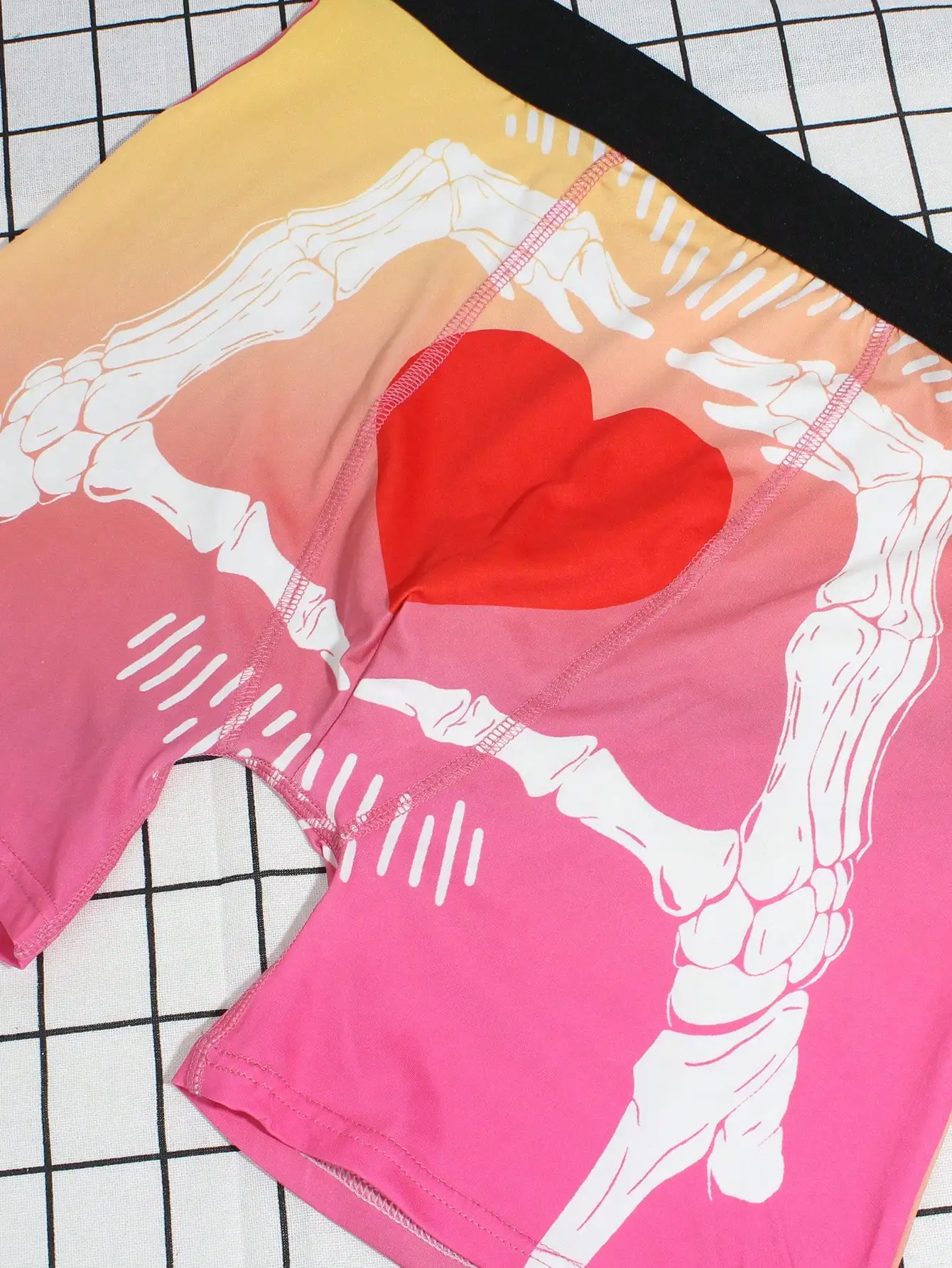 

5 шт. мужских боксеров с принтом «Сердца и скелеты рук»