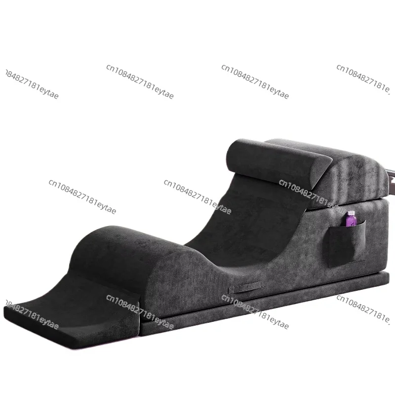 Adult Convertible Yoga Chair, Ergonomic Foam Lounge with Waist Pillow, Washable Cover Side Pouch