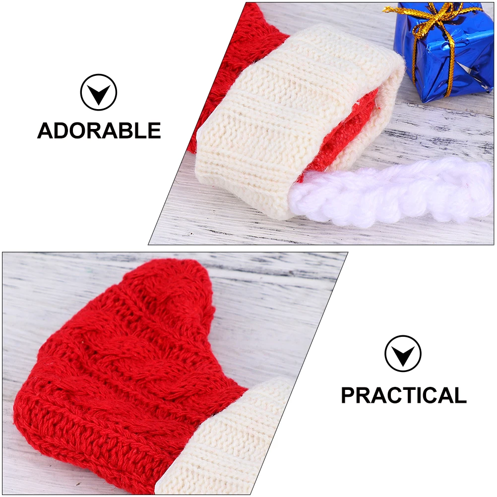 

8 Pcs Christmas Stocking Cutlery Set Holder Silverware Organizer Stockings Cartoon Bag Knitting Tableware Pouch Bags for
