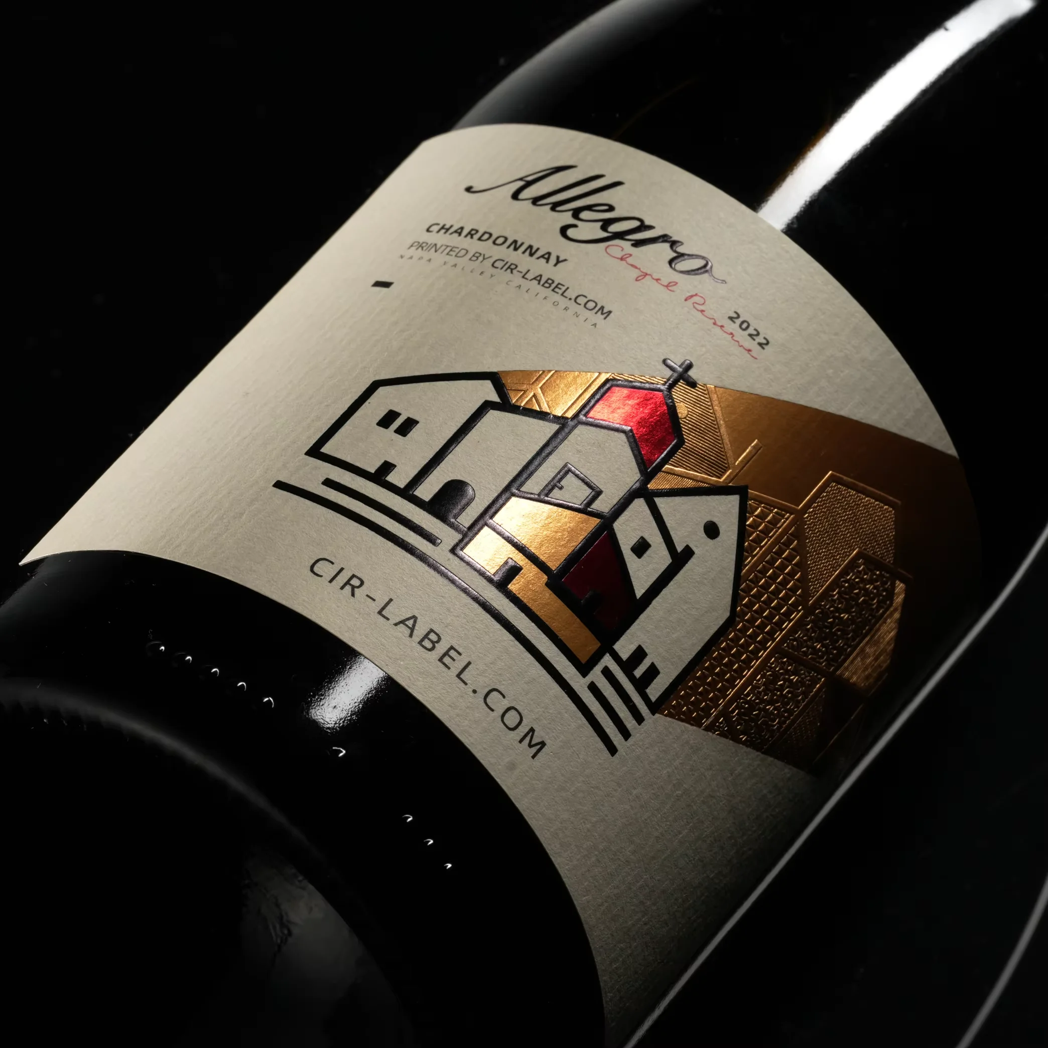 Custom Fine-Textured Wine Labels｜Embossed & Foil Stamping｜Art Paper｜Sticker Printing
