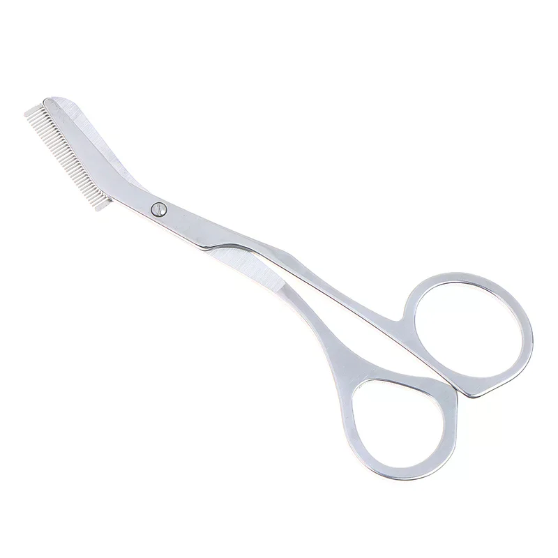 Eyebrow Scissors For Men And Women Makeup Tools One Metal Texture With Comb Eyebrow Razor Beauty Scissors Stainless Steel