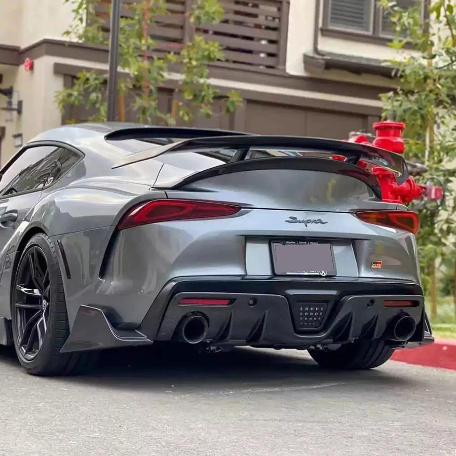 For Toyota Supra GR A90 A91 MK5 2019+ Carbon Fiber Car Rear Bumper Diffuser Rear Splitters Spoiler Back lip Upgrade body kit