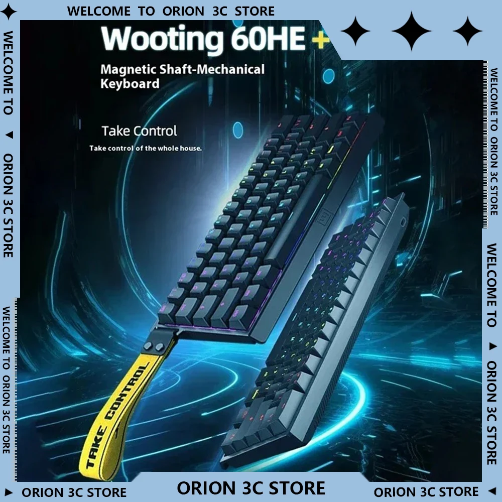 Wooting 60HE Wired Mechanical Keyboard Magnetic Axis Low Latency Keyboard Full Dynamic Simulation Customize Gaming Accessories