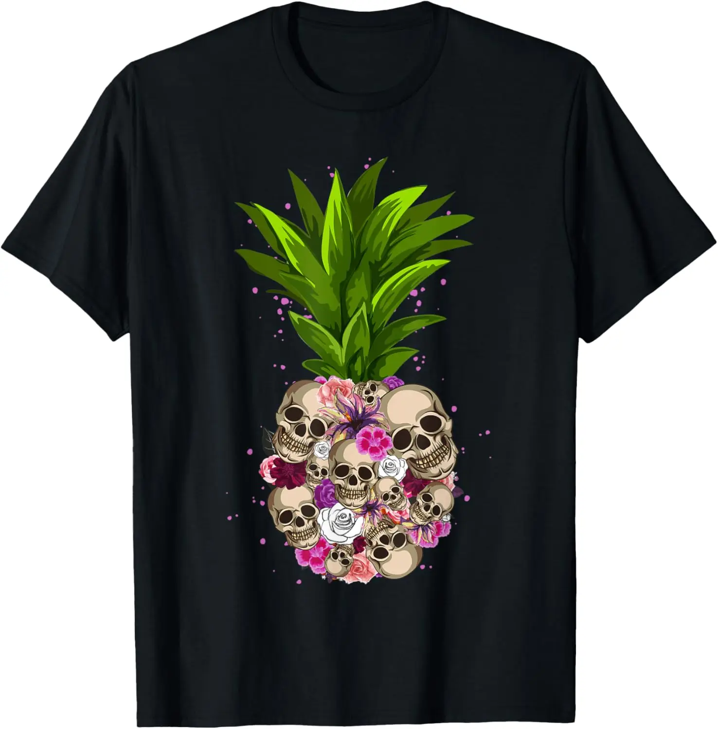 

Pineapple Skull Funny Aloha Beaches Hawaiian Hawaii Goth T-Shirt